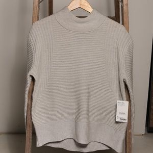 Athleta Merino Wool Funnel Neck Light Grey Sweater